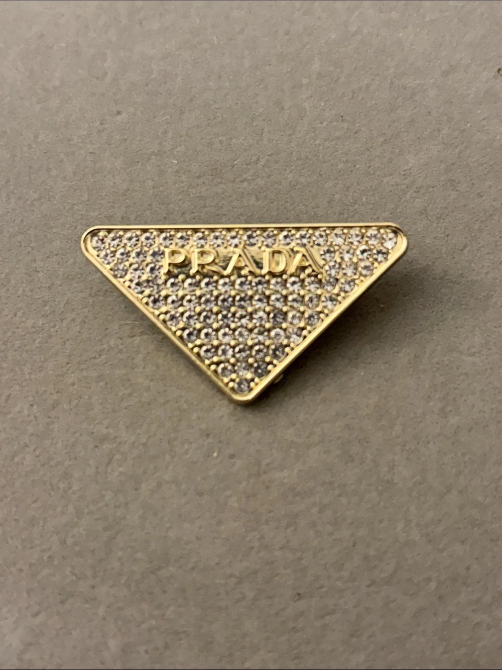 Gold and Crystal Triangle Logo Pin